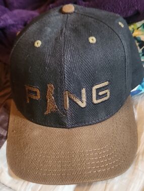 Ping Black Baseball Cap with Subtle Gold Accents